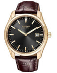 Citizen Mens Eco-Drive - Black Dial - Brown Leather Strap - Rose Gold-Tone - AU1043-00E_f0a5204f-d42c-434d-a0fc-ff79b2b58029