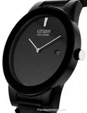 Citizen Eco-Drive Axiom Mens Strap Watch - Black Dial and Case - Date Display - AU1065-07EA