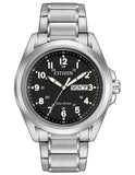 Citizen Eco-Drive Mens Chandler - Black Dial - Day/Date - 12/24 Hr - Bracelet - AW0050-82E