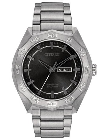 Citizen Eco-Drive Mens Super Titanium Watch - Bracelet - Black Dial - Date - AW0060-54H_7e966e3f-df29-4580-b6ba-936918131894