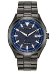 Citizen DRIVE WDR Mens Watch - Gray Ion Plated - Blue Dial - Date - Bracelet - AW1147-52L