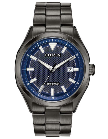 Citizen DRIVE WDR Mens Watch - Gray Ion Plated - Blue Dial - Date - Bracelet - AW1147-52L