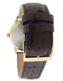 Citizen Mens Eco-Drive Strap Watch - Gold-Tone Case - Cream Dial - Brown Strap - AW1232-04AC