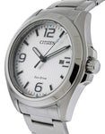 Citizen Eco-Drive Mens Chandler Watch - White Dial - Stainless Steel - Date - AW1430-86AA