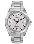 Citizen Eco-Drive Mens Chandler Watch - White Dial - Stainless Steel - Date - AW1430-86A