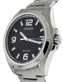 Citizen Eco-Drive Mens Chandler Watch - Black Dial - Stainless Case & Bracelet - AW1430-86EA