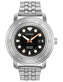 Citizen Eco-Drive Mens - Stainless Steel Bracelet - Black Strap - 200m - Date - AW1530-65E