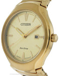 Citizen Eco-Drive Mens Dress Watch - Gold-Tone - Bracelet - Date - 50m - AW1552-54PA