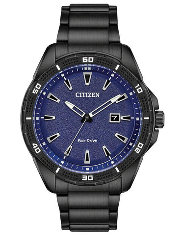 Citizen Mens DRIVE AR Watch - Black Metal - Blue Dial - Date - Bracelet - AW1585-55L