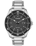 Citizen Mens DRIVE AR Watch - Stainless Steel - Black Dial - Date -Bracelet - AW1588-57E