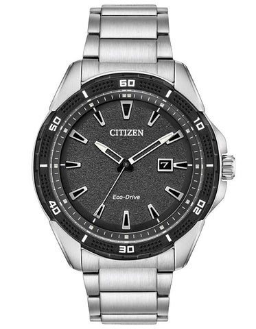 Citizen Mens DRIVE AR Watch - Stainless Steel - Black Dial - Date -Bracelet - AW1588-57E