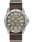 Citizen Eco-Drive Mens Sport Watch - Stainless - Brown Leather Strap - Date - AW7039-01H