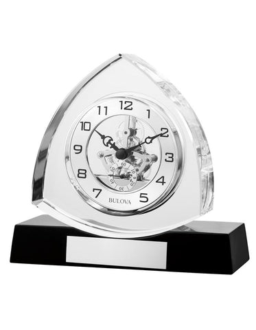 Bulova Trident Mantel Clock - Crystal - Skeleton Movement - B1706