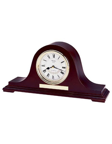 The Annette II Mantel Clock by Bulova - Rich Walnut Finish - Gold-Tone Accents - B1929