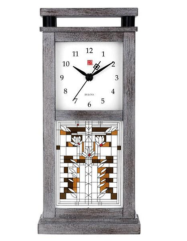 Bulova Frank Lloyd Wright Waterlilies Blutooth Enabled Mantel Clock - Gray Stain - B4835