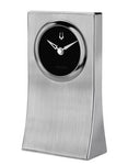 Bulova Obelisk Desk Clock  - Solid Aluminum Case - Black Dial - B5002