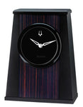 Bulova Oblique Desk Clock  - Wood Veneer - Black Aluminum Frame - B5003_5a1230a1-6331-4dd7-83fc-88d327dae6c2