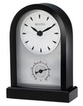 Bulova Madison Desk Clock - Black Metal Case - Silver-Tone Dial - Thermometer - B5007_80339d80-5b97-44d3-934f-215528c62e7c