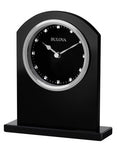 Bulova Ebony Crystal Tabletop Clock - Black Glass - Ebony Dial - B5010