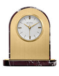 Bulova Desire Executive Clock - Turkish Rosso Levanto Marble - Brass Face Plate - B5012