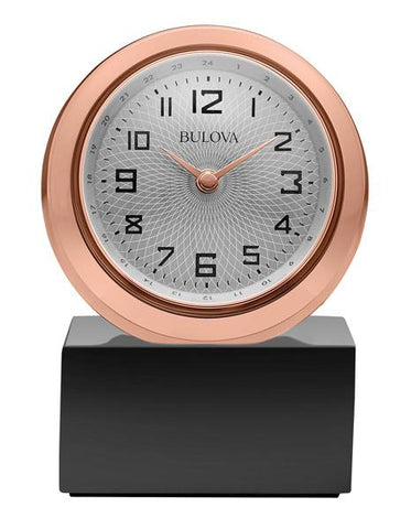 Bulova Sphere Executive Desk Clock - Rose Gold-Tone - Sweep Second Hand - B5015