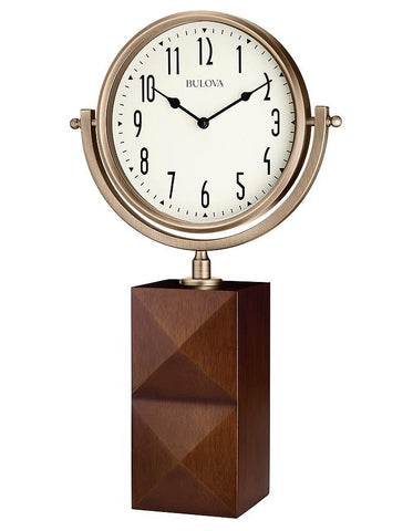 Bulova Park Avenue Pillar Clock - Classic Cherry Finish - Bonze-Tone Frame - B5403