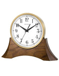 Bulova Mariner Desk Clock - Solid Wood Base - Satin Gold Finished Metal Case - B5406