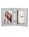 Bulova Image Picture Frame Tabletop Clock - Embossed Mosaic Metal Case - B6213_c17d5a93-b476-42d9-8944-b8533b40d122