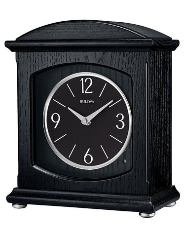 Bulova Glendale Chiming Mantel Clock - Wood Case with Ebony Finish - Dial Light - B6220