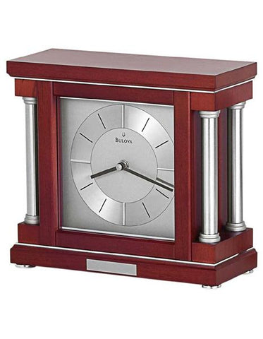 Bulova Ambiance Mantel Clock - Dark Wine Finish - Spun Aluminum Dial - B7651_4e624f88-8e6a-4c00-9cbb-53acb09ceee9