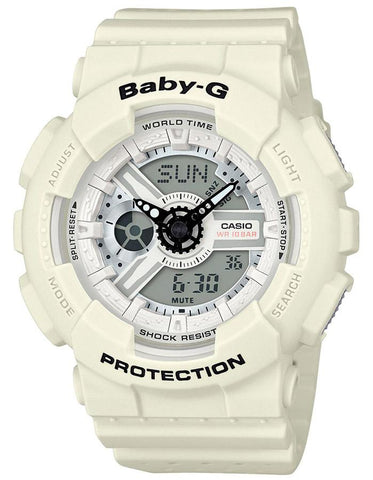 Casio Womens Baby-G Perforated Band - White Case & Strap - World Time - 100m - BA110PP-7A_b4cb253d-b31d-4055-b84e-41019dd22977