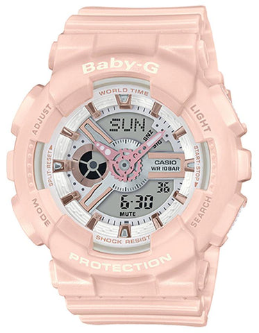 Casio Baby-G Ladies BA110 Series - Pink/White - Digital-Analog - 100M - BA110RG-4A