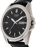 Citizen Quartz Mens Leather Strap Watch - Black Dial and Steel Case - Day/Date - BF0580-06EA_e164cdbb-e91e-4ddf-9123-c5cc0b148fe6