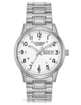 Citizen Quartz Mens Day/Date - White Dial with Expansion band - 30M WR - BF0610-91A