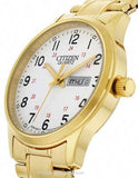 Citizen Quartz Mens Day/Date - Gold Tone and White Dial - Expansion band - BF0612-95AA