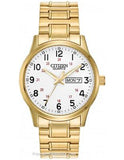 Citizen Quartz Mens Day/Date - Gold Tone and White Dial - Expansion band - BF0612-95A