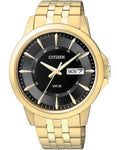 Citizen Quartz Mens Day/Date Watch - Gold-Tone Case - Black Dial - BF2013-56E