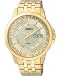 Citizen Quartz Mens Day/Date Watch - Gold-Tone Case - Champagne Dial - BF2013-56P