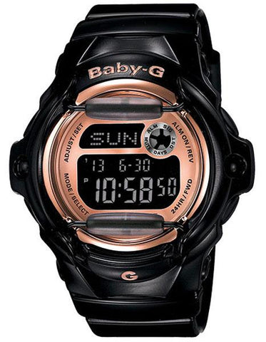 Casio Baby-G Whale Watch - Champagne Pink Face with Black Resin Strap - BG169G-1