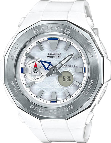 Casio Baby-G Watch - White Case & Strap - 200m - Moon Data - World Time - BGA225-7A