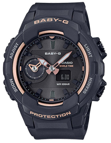 Casio Baby-G BGA-230 Series Watch - Black & Rose Gold-Tone - Analog/Digital - BGA230SA-1A