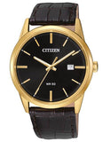 Citizen Mens Quartz - Gold-Tone - Brown Leather Strap - Black Dial - Date - 50m - BI5002-06E_5c5966e8-2895-4929-a65f-a3b94104442d