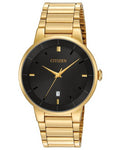 Citizen Quartz Mens Watch - Black Dial - Gold Tone Steel Case & Bracelet - Date - BI5012-53E_a21fb74b-3e11-4488-8093-591c0b00c671