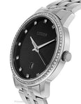Citizen Quartz Mens Swarovski Crystal Dress- Stainless Steel - Black Dial - 50M - BI5030-51EA