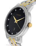 Citizen Quartz Mens Swarovski Crystal Dress- Two Tone - Black Dial - BI5034-51EA