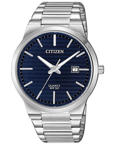 Citizen Quartz Mens Watch - Stainless Steel - Blue Dial - Date - Bracelet - BI5060-51L