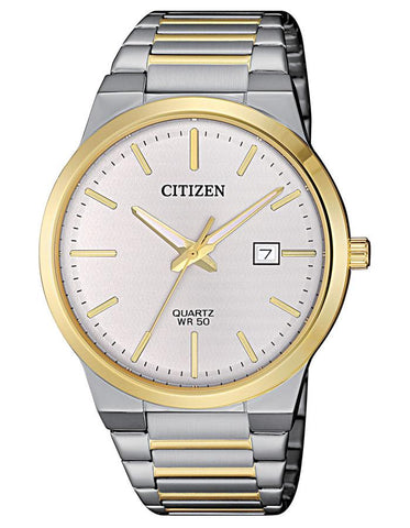 Citizen Quartz Mens Watch - Two-Tone - White Dial - Date - Bracelet - BI5064-50A