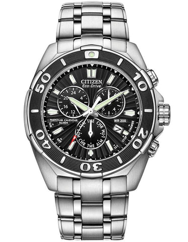 Citizen Mens Signature Courageous Perpetual Calendar Chronograph - Stainless - BL5440-58E