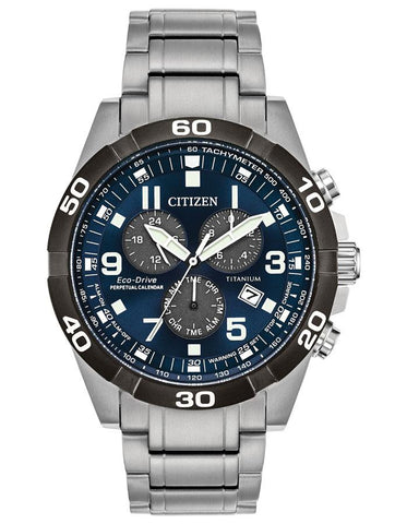 Citizen Eco-Drive Mens Brycen Watch - Super Titanium - Chronograph - Blue Dial - BL5558-58L_66295260-cd2f-4410-abdf-35ca5ef033e2