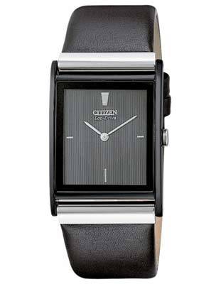 Citizen Eco-Drive 180 - Black Ion Case - Black Face -Leather Strap - BL6005-01E